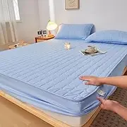 Thickened Laminated Cotton Adjustable Fitted Sheet 160x200 Quilting Process Mattress Cover Solid Color,11,120x190x30cm