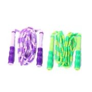 TWO Soft Bead Jump Rope Adjustable Fitness Skipping Rope for Men, Women and Kids