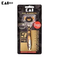 在飛比找樂天市場購物網優惠-日本貝印 KAI - 3刀刃潤滑彈性刮鬍刀 IN1021【官
