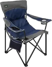 Northroad Oversized Foldable Camping Chair Heavy-Duty Outdoor Folding Chair Support Up to 300lbs w/2 Cup Holder & Multi-Storage Bag for Hiking, Picnics, Patio, Beach, Fishing, Hiking (Dark Blue)