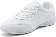 [BAXINIER] Girls Cheerleading Shoes Women White Cheer Shoes Youth Cheer Competition Sneakers Athletic Training Dance Tennis Shoes