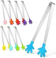 iplusmile 8Pcs Mini Sweet Tongs Food Grade Stainless Steel Tongs for Serving Cooking and Buffets Tongs for Picnics Parties and Events