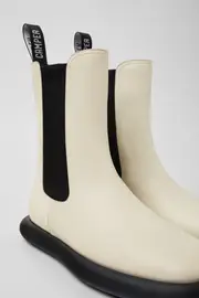 Onda White Leather Boots for Women