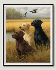 Three Labrador Retrievers 2 - Chart Counted Cross Stitch Patterns Needlework DIY