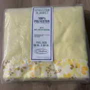 NEW Vtg Chatham Springtime Blanket 100% Polyester Full Size Yellow Floral Edge