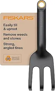Fiskars Eco Cultivator with Wide Angled Tines, Ergonomic Handle, UV Resistance, Ideal for Loosening Soil and Removing Weeds