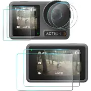 6Pcs 9H Tempered Glass Clear Screen+Lens Film Cover for DJI Osmo Action 3/4