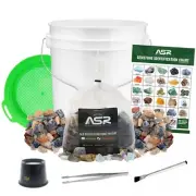 ASR Outdoor 7pc Gemstone Mining Kit with Bucket Tweezer Brush Sifter 10x Loupe