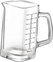 Glass Measuring Cup with Handle Heat-Resistant Transparent Coffee Mug Capacity Scale for Easy Measurement for Coffee Milk and Baking