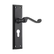 9610E Door Lever Milton Euro Pair Matte Black H200xW50xP68mm