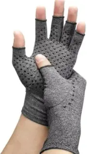 Compression Arthritis Gloves Fingerless with Grips(1 Pair)-T Tersely Warmth Ther