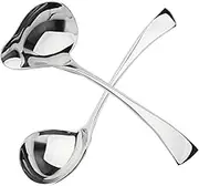 domoi 2Pcs Small Ladle, Sauce Ladle, Sauce Ladle with Pouring Spout, Stainless Steel Mini Ladle, Dishwasher Safe Easy to Use