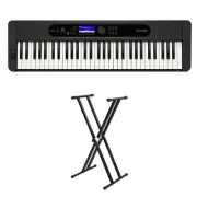 Casio Casiotone CTS400 61-Key Keyboard - Black with BBT Double Braced Keyboard S