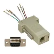 DB9 RS232 Serial Female to RJ11 RJ12 6P6C Phone Line Jack Modular Adapter Ivory
