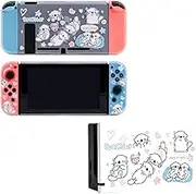 Kiloluv Seaotter Switch Protective Case & Dock Cover Set, Protective Skin Case Cover Faceplate Sleeve Compatible with Nintendo Switch Console, Joy-Cons and Charging Dock (for Switch 2017)