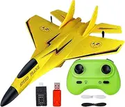 Fighter Model Toy,Model Toy RC 2.4GHz Plane Toy - Foam Aircraft Toy Pull Back Airplane Model with Light for Beginner & Boys