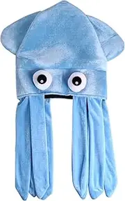 Squid Hat - Plush Halloween Octopus Hat Fun and Crazy Hat Novelty Christmas Hat Tropical Animal Party Costume Hat