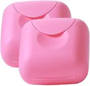 FOMIYES Portable Menstrual Cups Storage Box, Dustproof Pink Plastic Container for Tampon and Period Disc, Set of 2, Compact Design for Travel and Hygiene