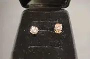 Round Peach Morganite 10k Rose Gold Stud Earrings 1.45ctw NEW JTV
