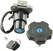MZBZUTEDEE Motorcycle Ignition Key Switch Fuel Gas Cap Seat Lock Kit Fit for Yamaha XT600 TW200 DT200 DT200R XT225 Serow 225 DT 200 200R XT600