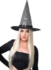 Shimmery Silver Witch Halloween Costume Hat