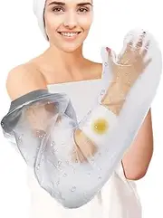 [Zoyehoo] Waterproof Arm Cast Cover for Shower Adults Long, Watertight Seal Full Arm Cast Protector, Reusable Cast Cover Sleeve Bag Covers for Broken Hand Wrist Finger Elbow Arm Surgery Wound Bandage(Grey)