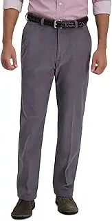[Haggar] Men's Corduroy Classic Fit Flat Front Expandable Waistband Pant