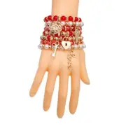 Red and Pearl Love Bracelets