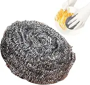 Steel Wool Scrubber, Reusable Non-Scratch Metal Sponge, Heavy-Duty Grease Remover Stubborn Stains, Multipurpose Cleaner Dishwashing, Ideal for Home Kitchen Cleaning, Silver