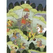 Visscher War Soldiers Elephant Horses Drawing Canvas Wall Art Print Poster