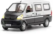 Die-cast Alloy 1:24 for Wuling Rongguang Van Model Car Sound Light Pull Back Simulated Miniature Vehicle Models Collections Miniature Vehicle(White)