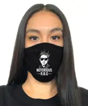 Ruth Bader Ginsburg Notorious RBG Black V2 Cotton Face Mask RIP