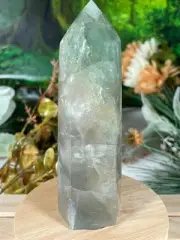 Tower - Rainbow Flourite Natural Stone Quartz Crystal Obelisk Point - 381g