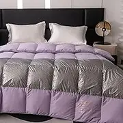 Down Comforters - Winter Graphene Warmth Down Duvet Insert - Lightweight Fluffy White Goose Down Quilt Comforter, Ultra Soft 850 Fill Power, 100 Thread Count Cotton Cover,Purple,220x240CM/87 x94