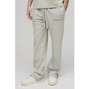 Mens Grey Relaxed Edizione Heavyweight Pintuck Split Hem Joggers