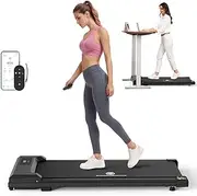 Walking Pad Under Desk Treadmill, 2.5HP Quiet Brushless Small Treadmill for Home and Office, Compact Portable Walking pad with Remote & App Control