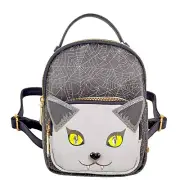 Betsey Johnson Kitsch Mini Backpack Vampire Cat Spider Web Black Gray New