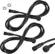 uxcell 2-Pack Waterproof Extension Cable, 3 Pin 6.56 Ft/2m Extension Cord Wire with 18AWG IP67 Male and Female Connectors for Outdoor Spotlights/LED Deck Lights [Black]