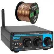 Pyle PDA20BT 200W Desktop Bluetooth Audio Compact Power Amplifier, Speaker Wire