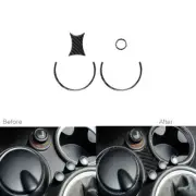 4Pcs For Mini Cooper R55 R57 07-10 Carbon Fiber Interior Cigarette Lighter Cover (for: Mini)