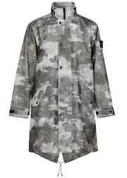Stone Island Camouflage-print Mesh and Shell Parka - Grey - L L