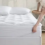 R.SHARE Mattress Protector 90 x 200 cm, Soft Mattress Topper, Breathable 360° Wrap, Thickened Washable Mattress Protector Cover, 3D Mesh Cover, Mattress Topper for Box Spring Bed, White