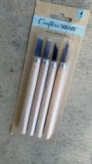 Crafters Square 4 pc wood Carving Set Round Triangle Flat Engraving Blades NEW!