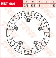 TRW Lucas Brake disc MST464, rigid