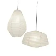 2PCS Paper Lanterns Diamond Shape 19+14inch White Large Rice Paper Lamp Shade