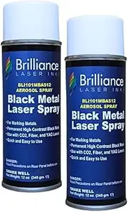 Pack of 2 - BLI101-12 Oz - Aerosol Black Laser Ink for Metals Marking - CO2 Laser - Fiber Laser - YAG, Durable, Permanent, High Contrast, Brilliance Laser Inks