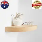 Corner Shelf Wall Mount DVD CD Storage Home Display Decor Oak Look.