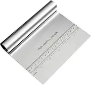 Dough Scraper Stainl Steel Pastry Pizza Cutter Slicer with Measuring Scale for Dough Cake Pizza