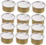 12pcs Can Box Large Dog Food Tin Cake Can Cookie Tin Meat Tins Cat Food Tins Bulk Small Meat Can Food Storage Can Holiday Favors Containers Tins for Cookies Thicken Food Tin