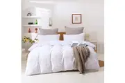 Dreamaker Tufted Washed Vintage Cotton Quilt Cover Set Darvo White (Double, Queen, King, Super King)